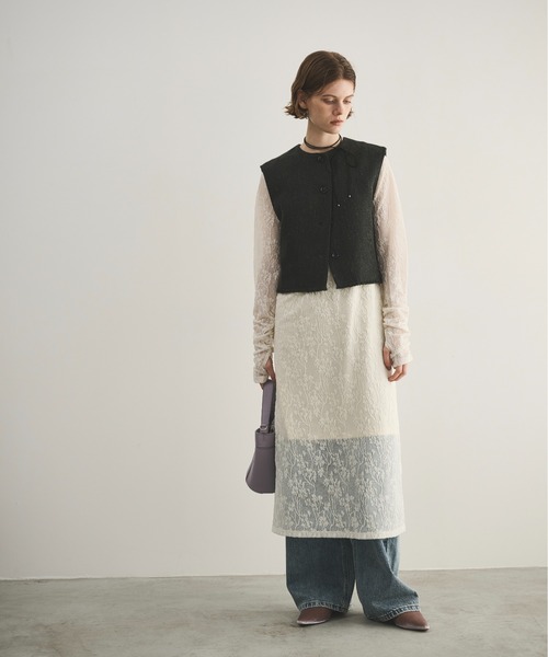 ACEANDRARE ショートベスト Arinomama ベスト ジレ コットンツイルWポケショートベスト レディース