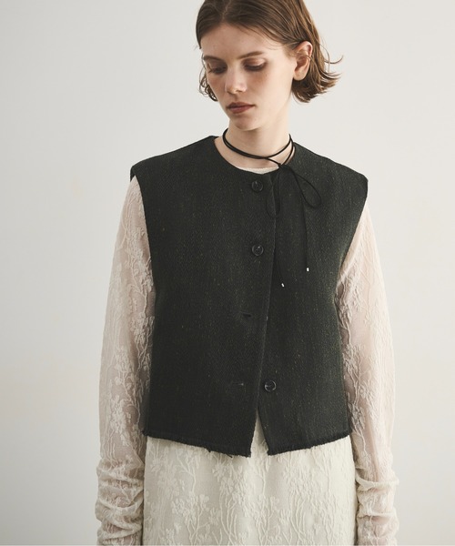 メランジツイードショートベスト（ベスト）｜LOSCa（ロスカ）の