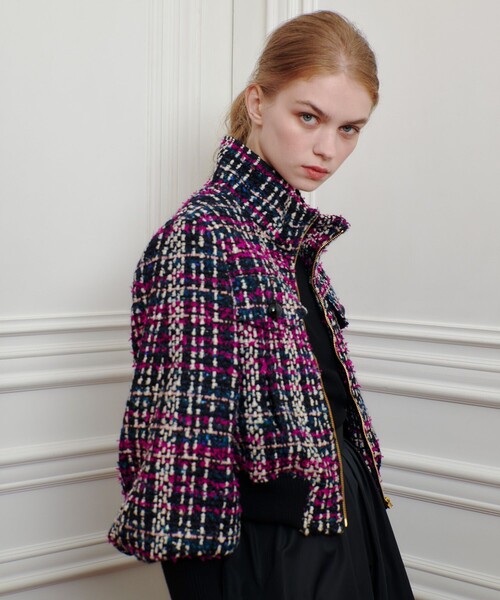 【LOULOU WILLOUGHBY】CLARENSONツイードブルゾン