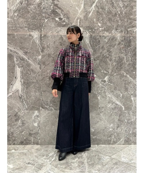 【LOULOU WILLOUGHBY】CLARENSONツイードブルゾン