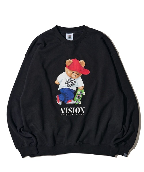 VISION STREET WEAR（ヴィジョンストリートウェア）の「【VISION STREET WEAR】オリジナルグラフィック ベアスケーター トレーナー（スウェット・レディース・ブラック/ダークグレー/ライトグレー/オフホワイト・LARGE/X-LARGE/MEDIUM）」の7枚目の写真