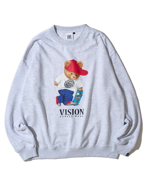 VISION STREET WEAR（ヴィジョンストリートウェア）の「【VISION STREET WEAR】オリジナルグラフィック ベアスケーター トレーナー（スウェット・レディース・ブラック/ダークグレー/ライトグレー/オフホワイト・LARGE/X-LARGE/MEDIUM）」の9枚目の写真