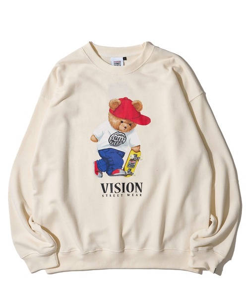 VISION STREET WEAR（ヴィジョンストリートウェア）の「【VISION STREET WEAR】オリジナルグラフィック ベアスケーター トレーナー（スウェット・レディース・ブラック/ダークグレー/ライトグレー/オフホワイト・LARGE/X-LARGE/MEDIUM）」の5枚目の写真