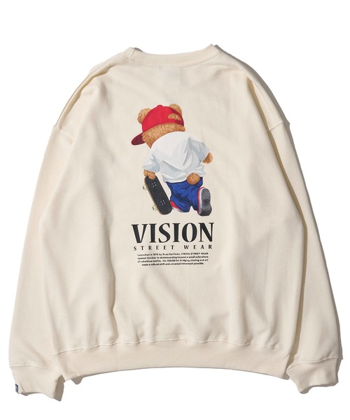 VISION STREET WEAR（ヴィジョンストリートウェア）の「【VISION STREET WEAR】オリジナルグラフィック ベアスケーター トレーナー（スウェット・レディース・ブラック/ダークグレー/ライトグレー/オフホワイト・LARGE/X-LARGE/MEDIUM）」の6枚目の写真