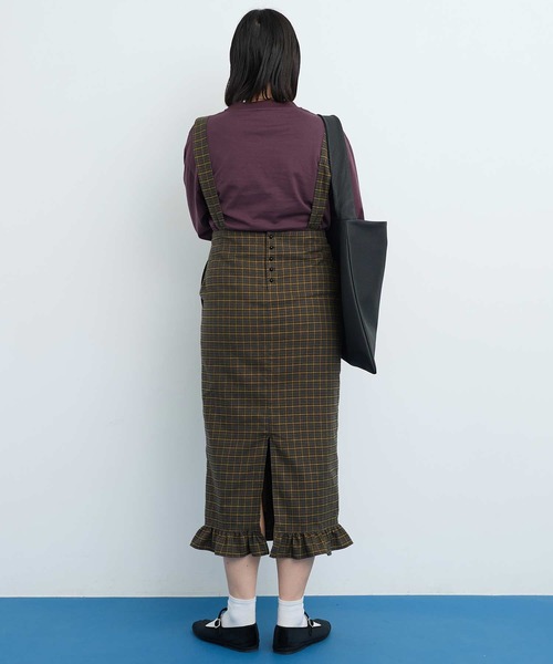 I am I in fact...（アイアムアイインファクト）の「●VIERA CHECK フリルスカート（スカート・レディース・グリーン/ブラウン・FREE）」の5枚目の写真