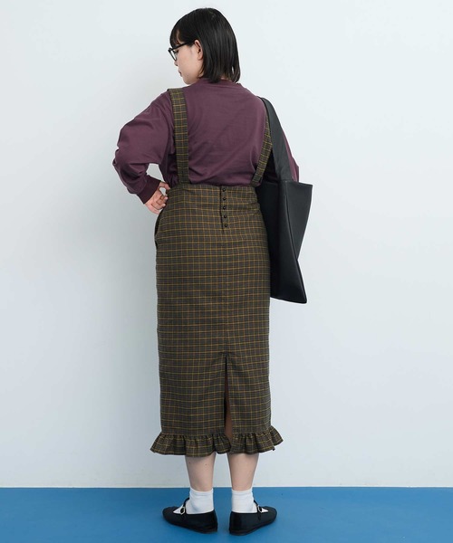 I am I in fact...（アイアムアイインファクト）の「●VIERA CHECK フリルスカート（スカート・レディース・グリーン/ブラウン・FREE）」の6枚目の写真