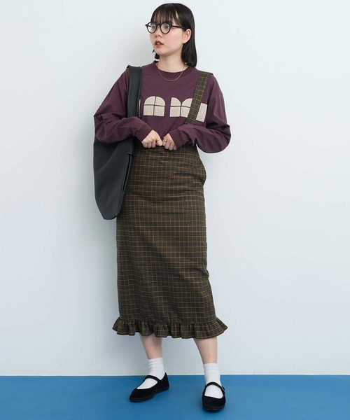 I am I in fact...（アイアムアイインファクト）の「●VIERA CHECK フリルスカート（スカート・レディース・グリーン/ブラウン・FREE）」の8枚目の写真