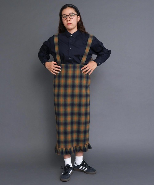 I am I in fact...（アイアムアイインファクト）の「●VIERA CHECK フリルスカート（スカート・レディース・グリーン/ブラウン・FREE）」の10枚目の写真