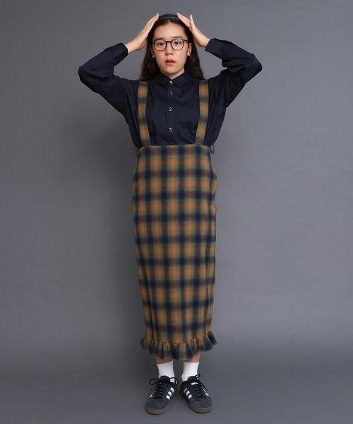 I am I in fact...（アイアムアイインファクト）の「●VIERA CHECK フリルスカート（スカート・レディース・グリーン/ブラウン・FREE）」の14枚目の写真