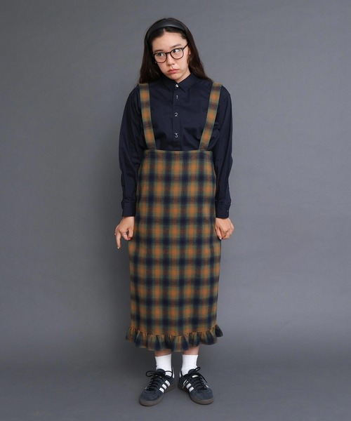 I am I in fact...（アイアムアイインファクト）の「●VIERA CHECK フリルスカート（スカート・レディース・グリーン/ブラウン・FREE）」の13枚目の写真