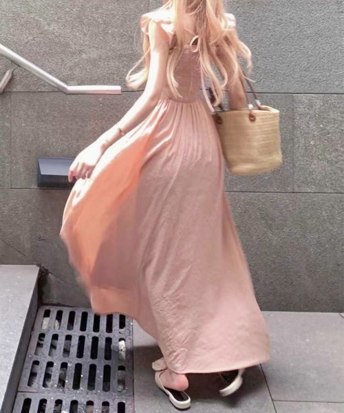 セール】フリル付きワンピース ノースリーブワンピ（ワンピース