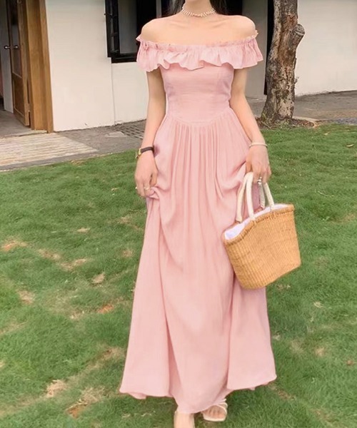 セール】フリル付きワンピース ノースリーブワンピ（ワンピース