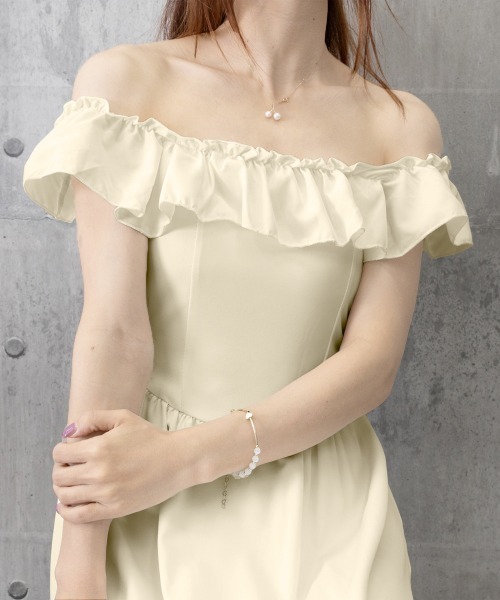 Miniministore(ミニミニストア)の「フリル付きワンピース ノースリーブワンピ(ワンピース・レディース・ピンク/アイボリー・S/M)」の3枚目の写真