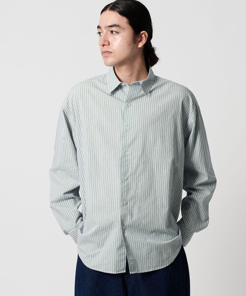 CITEN（シテン）の「＜CITEN＞ストライプオーバーシャツ（シャツ/ブラウス・メンズ・ライム/ライトブルー・L/M/S）」の7枚目の写真