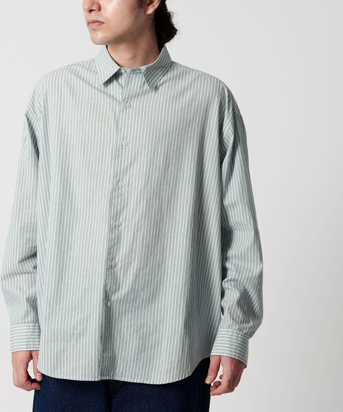CITEN（シテン）の「＜CITEN＞ストライプオーバーシャツ（シャツ/ブラウス・メンズ・ライム/ライトブルー・L/M/S）」の8枚目の写真