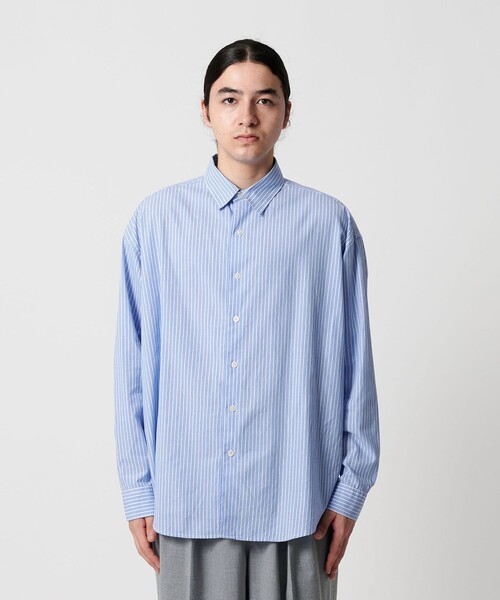 CITEN（シテン）の「＜CITEN＞ストライプオーバーシャツ（シャツ/ブラウス・メンズ・ライム/ライトブルー・L/M/S）」の10枚目の写真