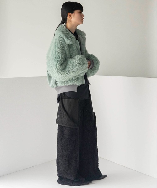 mintdesigns（ミントデザインズ）の「AIRY POODLE BLOUSON（ブルゾン・レディース・ブラウン/ミント・ONESIZE）」の5枚目の写真