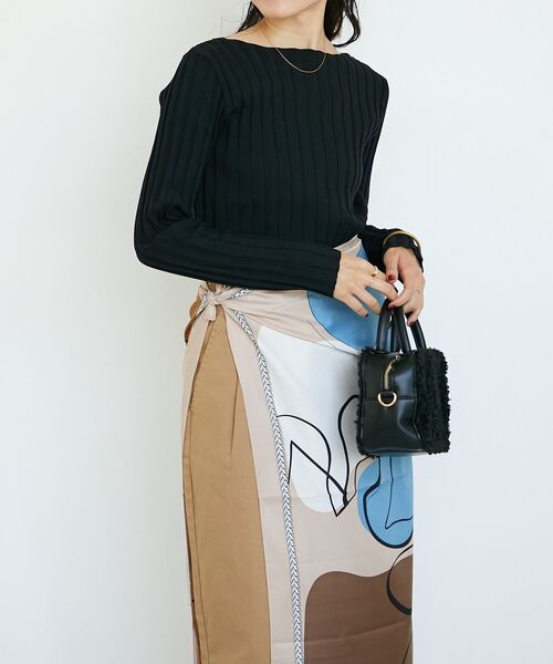 le.coeur blanc（ルクールブラン）の「ニュアンスプリントビッグスカーフ（バンダナ/スカーフ・レディース・グレー/ベージュ・FREE）」の10枚目の写真