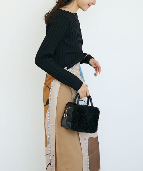 le.coeur blanc（ルクールブラン）の「ニュアンスプリントビッグスカーフ（バンダナ/スカーフ・レディース・グレー/ベージュ・FREE）」の11枚目の写真