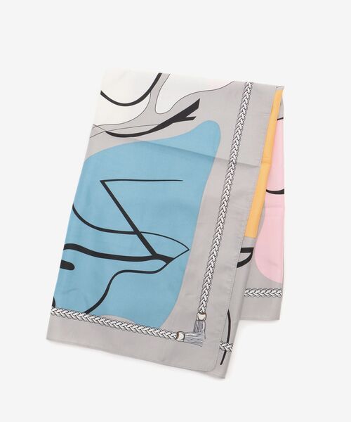 le.coeur blanc（ルクールブラン）の「ニュアンスプリントビッグスカーフ（バンダナ/スカーフ・レディース・グレー/ベージュ・FREE）」の13枚目の写真