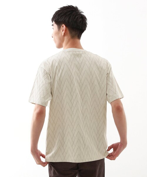 THE SHOP TK （ザ ショップ ティーケー ）の「◆【好評につき再入荷！】ジオメトリックリンクス半袖Tシャツ（Tシャツ/カットソー・メンズ・オフホワイト/ライトベージュ・01/04/03/02）」の12枚目の写真