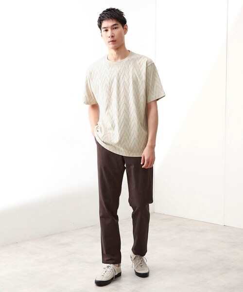 THE SHOP TK （ザ ショップ ティーケー ）の「◆【好評につき再入荷！】ジオメトリックリンクス半袖Tシャツ（Tシャツ/カットソー・メンズ・オフホワイト/ライトベージュ・01/04/03/02）」の13枚目の写真