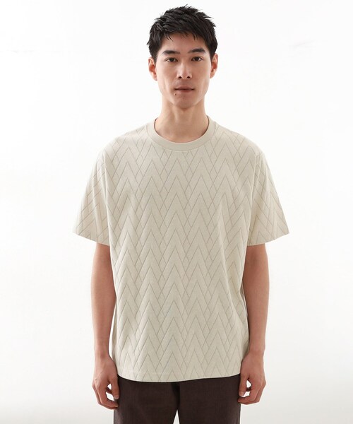 THE SHOP TK （ザ ショップ ティーケー ）の「◆【好評につき再入荷！】ジオメトリックリンクス半袖Tシャツ（Tシャツ/カットソー・メンズ・オフホワイト/ライトベージュ・01/04/03/02）」の15枚目の写真