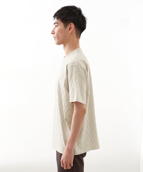 THE SHOP TK （ザ ショップ ティーケー ）の「◆【好評につき再入荷！】ジオメトリックリンクス半袖Tシャツ（Tシャツ/カットソー・メンズ・オフホワイト/ライトベージュ・01/04/03/02）」の16枚目の写真