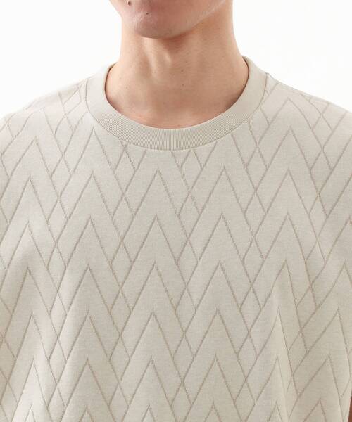 THE SHOP TK （ザ ショップ ティーケー ）の「◆【好評につき再入荷！】ジオメトリックリンクス半袖Tシャツ（Tシャツ/カットソー・メンズ・オフホワイト/ライトベージュ・01/04/03/02）」の4枚目の写真