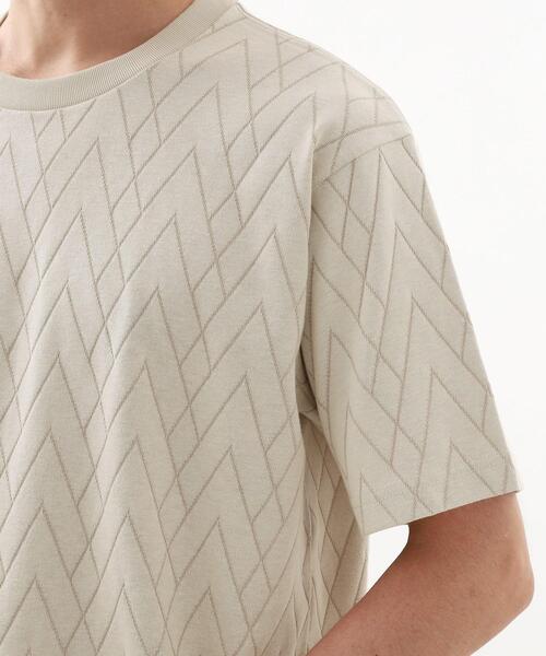 THE SHOP TK （ザ ショップ ティーケー ）の「◆【好評につき再入荷！】ジオメトリックリンクス半袖Tシャツ（Tシャツ/カットソー・メンズ・オフホワイト/ライトベージュ・01/04/03/02）」の5枚目の写真