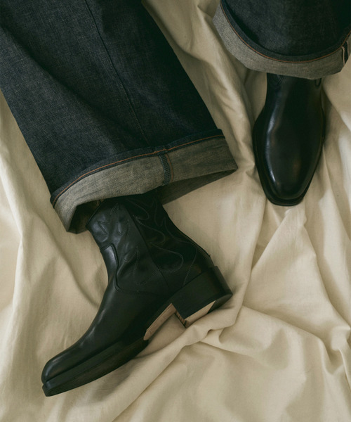 EARLE アール / Minimal western boots ミニマルバックジップ
