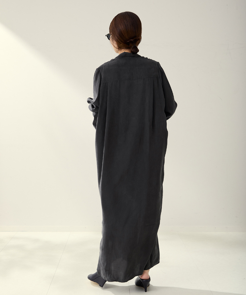 plage（プラージュ）の「R’IAM キュプラシャツワンピース（ワンピース・レディース・キャメル/チャコールグレー・36/38）」の8枚目の写真