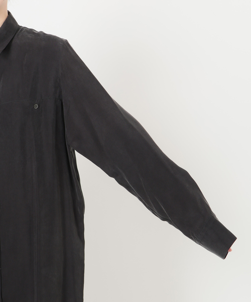 plage（プラージュ）の「R’IAM キュプラシャツワンピース（ワンピース・レディース・キャメル/チャコールグレー・36/38）」の18枚目の写真