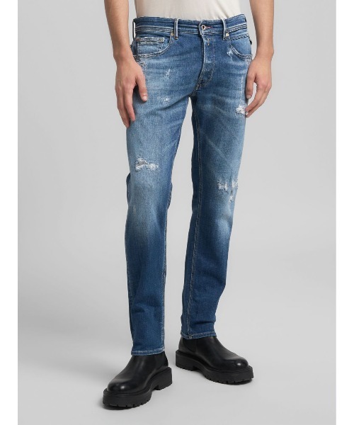 REPLAY(リプレイ)の「AGED 10 YEARS レギュラースリム WILLBI オーガニックコットンデニム(デニムパンツ・メンズ・ブルー・W28xL32/W36xL32/W34xL32/W33xL32/W31xL32/W30xL32/W29xL32/W32xL32)」の1枚目の写真