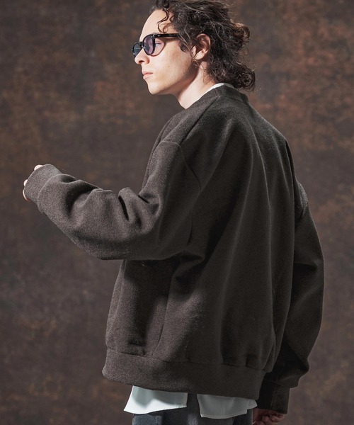 Jih Nunc（ジーヌンク）の「mcg3689-ルーズシルエット起毛ニットソーカーディガン(JIH-R1122)（カーディガン/ボレロ・メンズ・ブラック/ワインレッド/グリーン/ブラウン・L/M/S）」の10枚目の写真