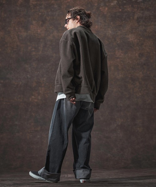 Jih Nunc（ジーヌンク）の「mcg3689-ルーズシルエット起毛ニットソーカーディガン(JIH-R1122)（カーディガン/ボレロ・メンズ・ブラック/ワインレッド/グリーン/ブラウン・L/M/S）」の12枚目の写真