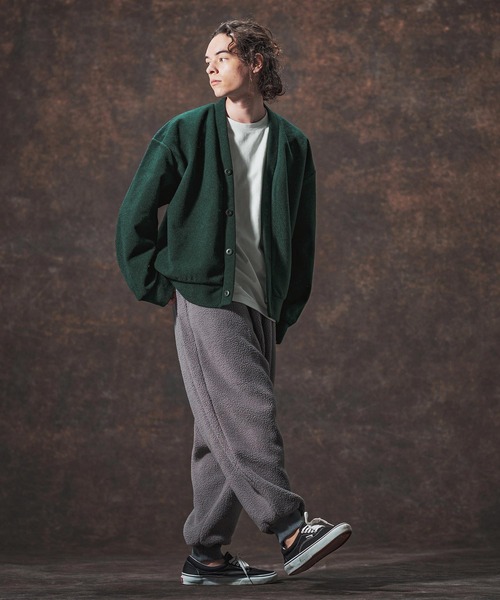 Jih Nunc（ジーヌンク）の「mcg3689-ルーズシルエット起毛ニットソーカーディガン(JIH-R1122)（カーディガン/ボレロ・メンズ・ブラック/ワインレッド/グリーン/ブラウン・L/M/S）」の17枚目の写真