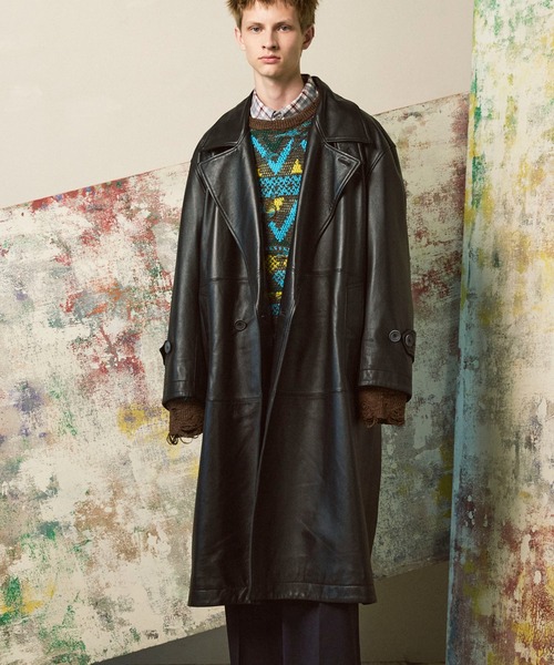 UNISEX》Sheep Leather Long coat/シープレザーロングコート