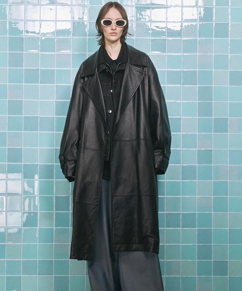 UNISEX》Sheep Leather Long coat/シープレザーロングコート【MAISON