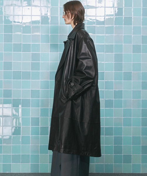 UNISEX》Sheep Leather Long coat/シープレザーロングコート【MAISON