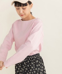 CHILD WOMAN（チャイルドウーマン）の「16/2空紡糸ボーダー 製品染めボートネックプルオーバー（Tシャツ/カットソー）」