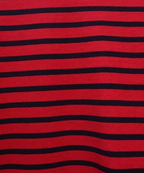 CHILD WOMAN(チャイルドウーマン)の「16/2空紡糸ボーダー 製品染めボートネックプルオーバー(Tシャツ/カットソー・レディース・ピンク系その他/レッド/クリア/ピンク・FREE)」の14枚目の写真