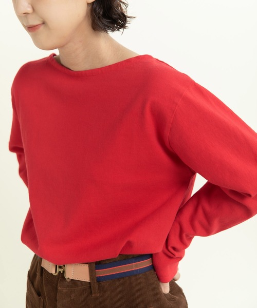 CHILD WOMAN(チャイルドウーマン)の「16/2空紡糸ボーダー 製品染めボートネックプルオーバー(Tシャツ/カットソー・レディース・ピンク系その他/レッド/クリア/ピンク・FREE)」の22枚目の写真