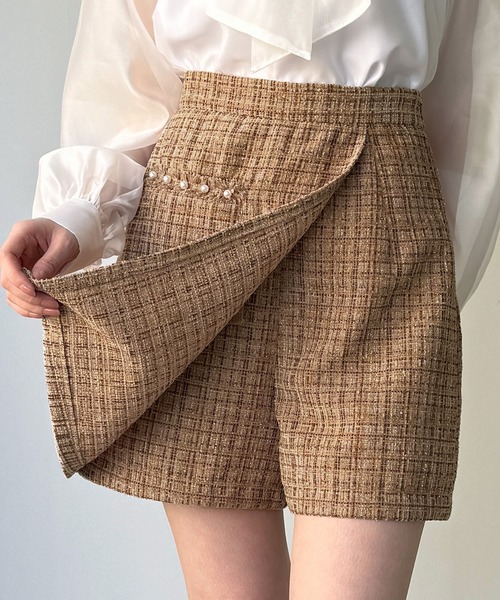 セール】ラメツイードラップデザインスカパン（スカート）｜JUNOAH