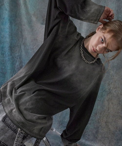 SERACE（セラス）の「【SERACE】Vintage design loose gradation long tee / ヴィンテージデザインルーズグラデーションロンT（Tシャツ/カットソー・メンズ・ライトグレー/ネイビー系/ブラック/ブラウン・S/L/M）」の16枚目の写真