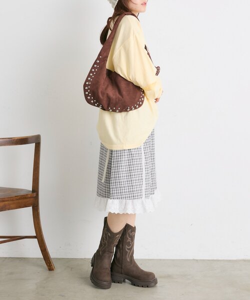 w closet（ダブルクローゼット）の「【25AW】チェックフリルミディスカート（スカート・レディース・オフホワイト/ネイビー・FREE）」の19枚目の写真