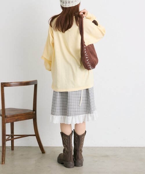 w closet（ダブルクローゼット）の「【25AW】チェックフリルミディスカート（スカート・レディース・オフホワイト/ネイビー・FREE）」の20枚目の写真