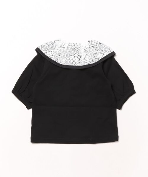 maarook（マルーク）の「スムースクラシカルレース衿７分袖Ｔシャツ（Tシャツ/カットソー・キッズ・ブラック・90cm/100cm/120cm/130cm/110cm）」の2枚目の写真
