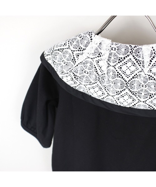maarook（マルーク）の「スムースクラシカルレース衿７分袖Ｔシャツ（Tシャツ/カットソー・キッズ・ブラック・90cm/100cm/120cm/130cm/110cm）」の6枚目の写真