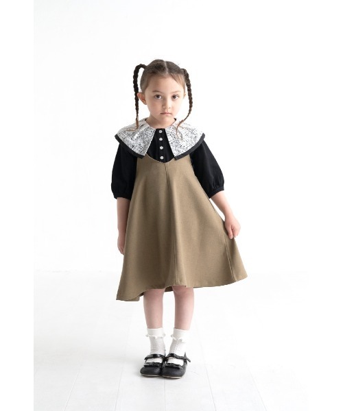 maarook（マルーク）の「スムースクラシカルレース衿７分袖Ｔシャツ（Tシャツ/カットソー・キッズ・ブラック・90cm/100cm/120cm/130cm/110cm）」の7枚目の写真